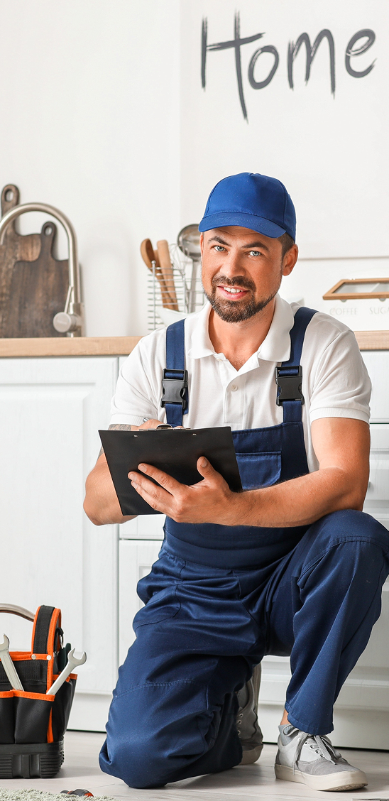 Technician with clipboard